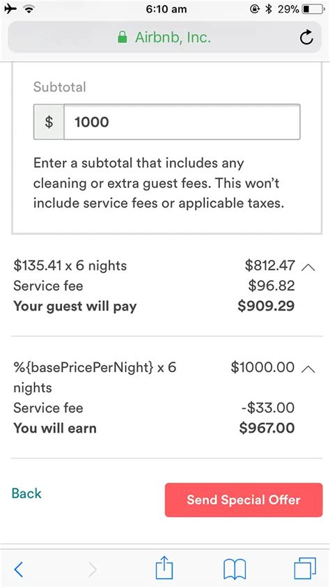 airbnb special offer calculator